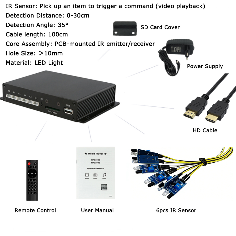 MPC1005 Module de capteur d'évitement d'obstacles IR 6 pièces