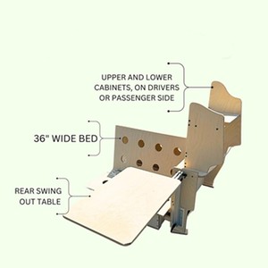 Xe cắm trại phụ kiện đồ nội thất Kit bằng gỗ đa chức năng 3 thiết lập khác biệt Camper van giường - Product Image 3