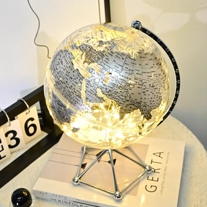 Education Transparent Globe Lamp 20cm Pink New Arrivals Home <strong>Light</strong> Decoration Lamp Transparent <strong>Earth</strong> Globes with <strong>Light</strong>