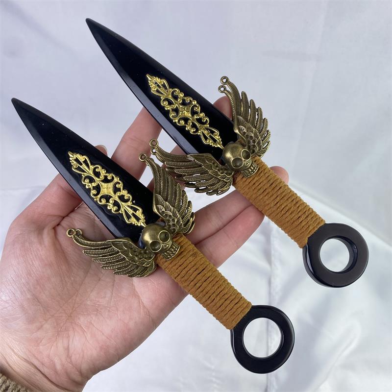 Wholesale natural high quality energy obsidian wings sword carvings healing black polished crystal <strong>dagger</strong> for <strong>gifts</strong> decoration - Product Image 2