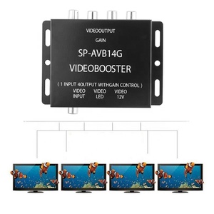 Amplificador de señal de vídeo para coche, divisor de 1 a 4, para TV, DVD, CCTV, 1 entrada, 4 salidas para Monitor de conexión de autobús