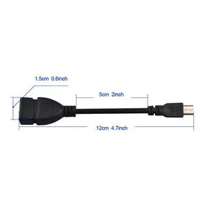 Micro USB 5 pines macho a USB 2,0 hembra adaptador OTG convertidor Cable para Android teléfono móvil tableta para ratón teclado - Product Image 6