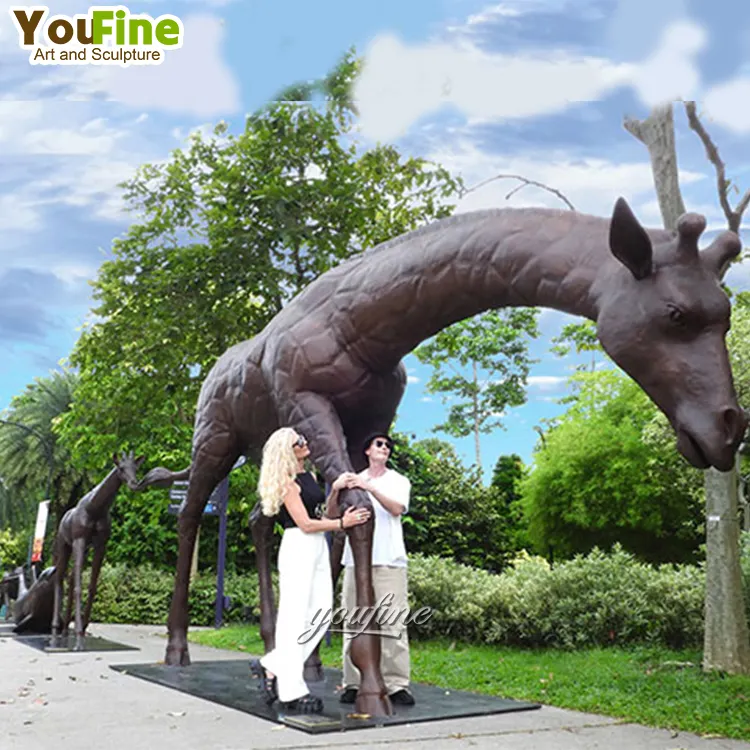 Büyük boy bahçe dekoru Park açık hava dev boyutu bronz hayvanlar heykel