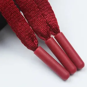 大量库存扁平红色拉绳绳，带定制空白标志硅胶尖端 - Product Image 3