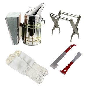 2025 Bee Hive Công Cụ Kit, 1Pcs Bee Hút Thuốc + 1 Cặp Da Cừu Net Găng Tay Loại Thoáng Khí, 2 Mật Ong Scraper + Khung Grip - Product Image 1