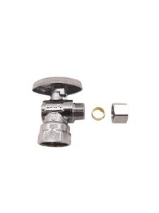 黄铜角阀1/2 “FIP X 3/8” OD COMP CP，用于水/燃气管道系统的无铅防腐 (ISO 9001认证)