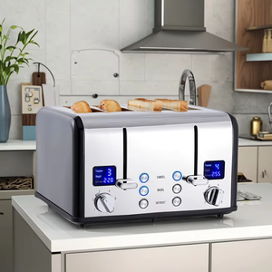 Ultra-chiaro LED Display 4-Slice tostapane Extra large pannelli di controllo doppio 6 impostazioni tonalità funzione di annullamento/Bagel/sbrinamento - Product Image 4