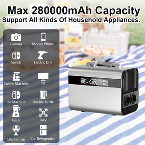 便携式电站旅行者110V/1000瓦太阳能发电机，带2个交流插座和3个QC3.0 USB PD60W端口300瓦汽车电源 - Product Image 6