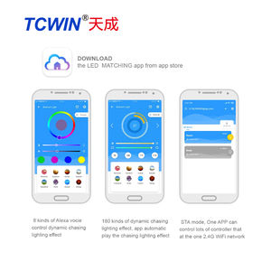 Tcwin RGB LEDストリップライトキット5m 10m 15m 30led/m IP65 Wifi Music Sync 5050 IR 24キーリモコンAPP ledプロ最大アプリコントロール - Product Image 6