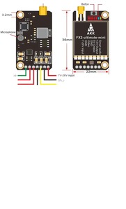 AKK FX2终极迷你5.8GHz 40CH 25毫瓦/200毫瓦/600毫瓦/1200毫瓦可切换FPV发射器，用于遥控FPV赛车无人驾驶遥控四轴飞行器 - Product Image 3
