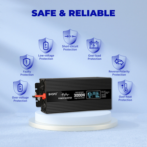 3000瓦纯正弦波太阳能逆变器3KW直流至交流转换器，带12V/24V/48v输入220输出50hz频率液晶显示器 - Product Image 5