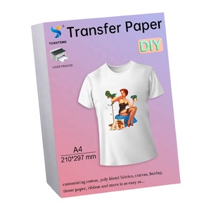 Papel de transferencia de calor A4, papel de transferencia de calor láser para camisetas, sin necesidad de cortar bordes - Product Image 1