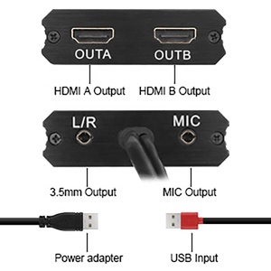 4K 60Hz <strong>USB</strong> to Dual <strong>HDMI</strong> X2 <strong>Output</strong> With <strong>Audio</strong> Convertor Converter Adapter Cable to Connect Laptop to Monitor for Mac and Windows - Product Image 2