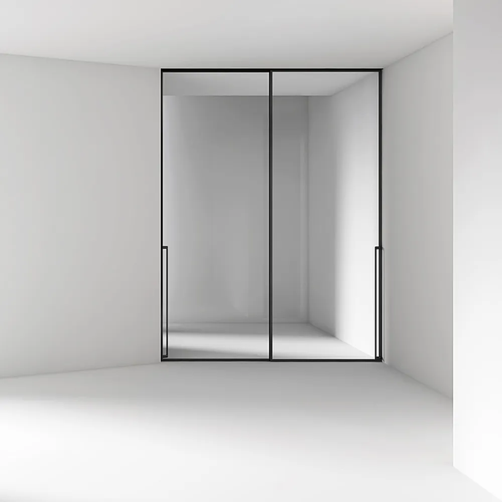 Venda quente novo europeu simples banheiro preto vidro temperado deslizante chuveiro recinto