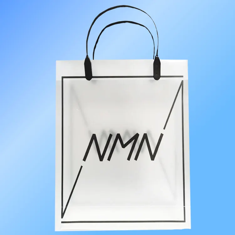 Sacchetto di imballaggio in plastica per lo shopping con fondo quadrato trasparente personalizzato, borsa in PP opaco regalo in PVC pubblicitario con stampa a colori