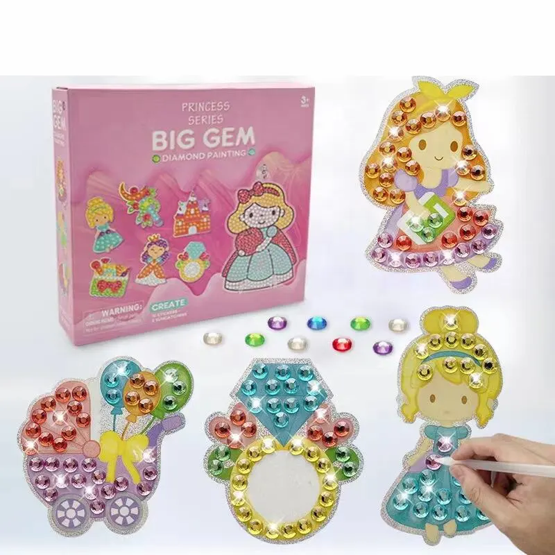 Kit di pittura grande gemma fai da te stile principessa Kit di arte grande gemma adesivi per ragazze