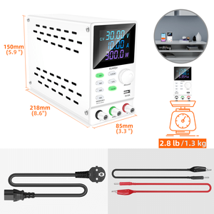 NICE-POWER SPPS3010D Display a LED a colori a cifre con alimentazione a corrente continua 30V 10A 300W con funzione di memoria manopola di precisione - Product Image 6