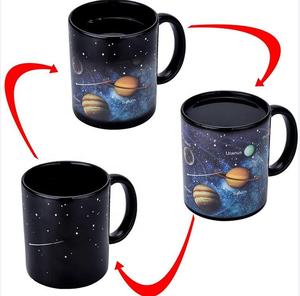 Creative Matte Black Color Change Heat Revealing Ceramic <strong>Coffee</strong> Cup Mug <strong>Star</strong> Solar System Color Changing Magic Ceramic Mug - Product Image 6