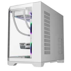 Yüksek kalite özel Logo MATX masaüstü oyun bilgisayarı durumda üç taraflı cam paneller ile yeni tasarım MicroATX PC durumda stokta - Product Image 6