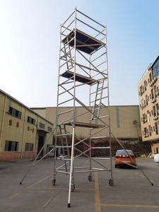 หอคอยนั่งร้านอลูมิเนียมแบบเคลื่อนที่ แบบกว้างเดี่ยว/คู่ พร้อมบันไดแนวตั้ง - Product Image 4