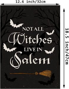 12,5x18 дюймов вертикальный двусторонний не все ведьмы живой в Салеме метла Хэллоуин Садовый флаг - Product Image 3