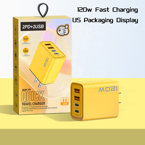 Sarı şarj 120w usb-c 4 port hızlı usb duvar şarj tipi c taşınabilir modülü pd hızlı usb c gan şarj 100w - Product Image 6