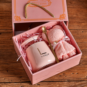 High Appearance Level Handgrip Mug Gift Set Ceramic <strong>Cup</strong> <strong>Opening</strong> Small Gift Wedding Companion Gift Set for Women - Product Image 1