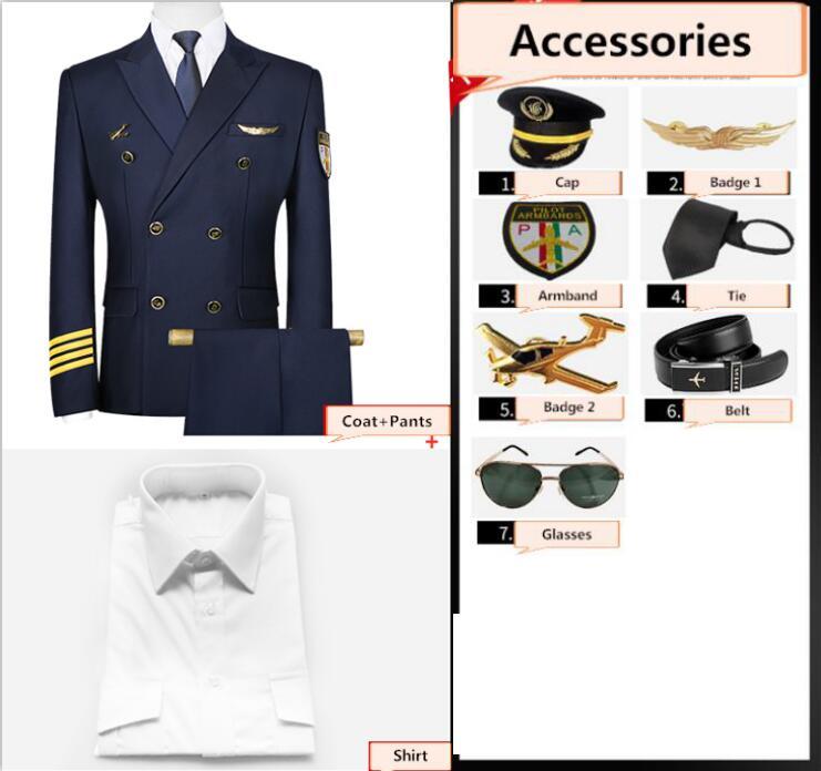 Coat 1+Pants+Shirt+Cap+6 accessories