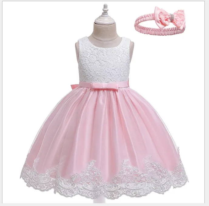 D0109 Baby Party Frocks Fancy Dress Wholesale Kids Dress Pictures Small Girl Baptism First Birthday Dress