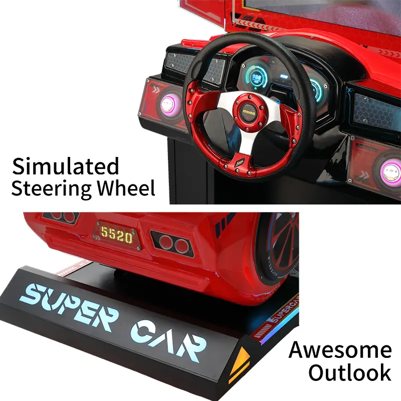 Kapalı 3D simülatörü Video Arcade sürüş sikke işletilen araba yarışı oyunu makinesi