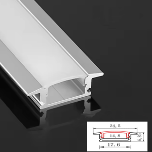 <strong>MEIJIA</strong> 17mm Width Recessed Mounted Aluminum <strong>Led</strong> Profile Light with PC Cover Good Quality Black White <strong>Led</strong> Channel Diffuser - Product Image 2