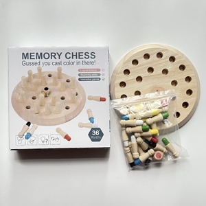 色認識ラウンド楽しいメモリチェス親子のおもちゃ木製メモリマッチスティックチェスゲーム子供のためのメモリトレーニング - Product Image 6