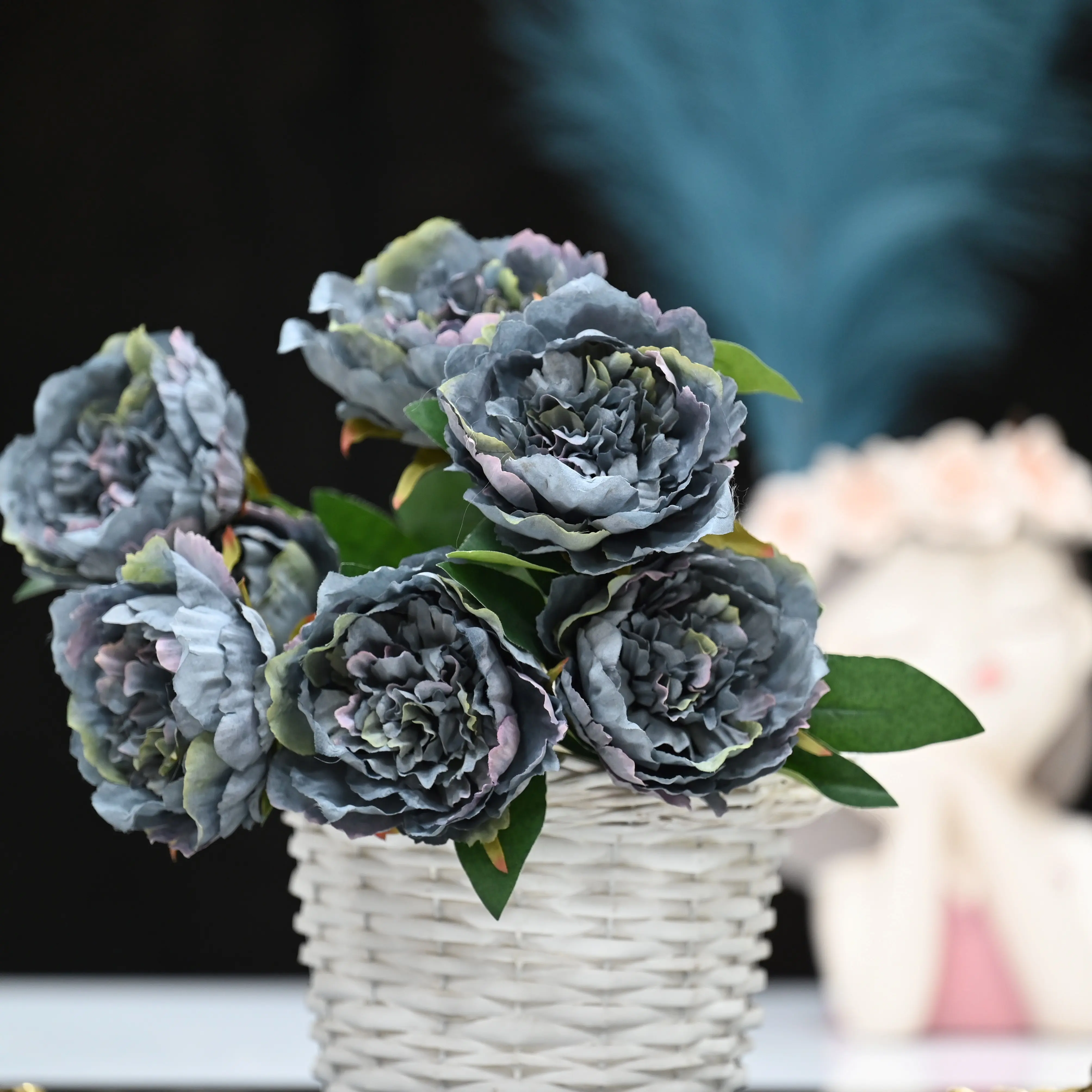 Flores artificiales boda a granel flor centro de mesa floreciente orquídea telón de fondo pantalla