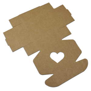 Scatola di vendita per corrispondenza scatola di cartone in cartone naturale ondulato naturale pieghevole marrone semplice scatola di spedizione con resistenza finestra a forma di cuore - Product Image 4