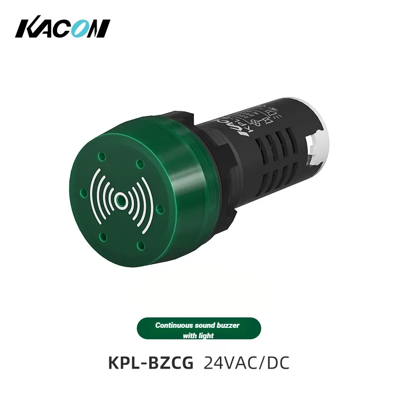 Kacon 22 mét điện tử âm thanh báo động nhấp nháy LED tín hiệu ánh sáng âm thanh DC AC 12V 220V liên tục liên tục buzzer