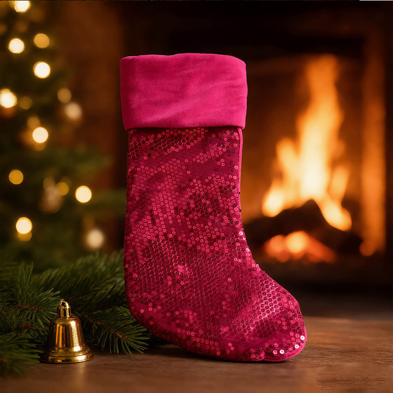 Grand bas de Noël rouge