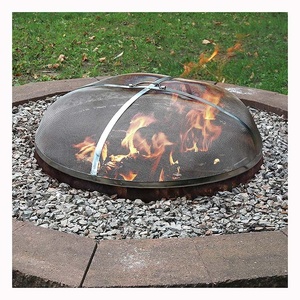 Heavy Metal Firepit Lid Duty <strong>Round</strong> Fire Pit Spark Screen with Mesh Screen and Handle for Outdoor <strong>Patio</strong> Backyard - Product Image 6