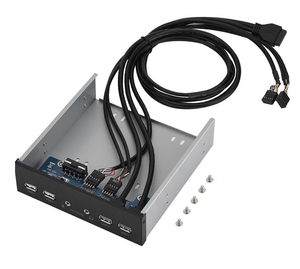 3.5 "Hub PC ฟลอปปี้เบย์19Pin ถึง USB 3.0 2.0 HD Audio แผงด้านหน้า HD Audio Connector 4พอร์ต USB พร้อมสายสำหรับเดสก์ท็อป - Product Image 1