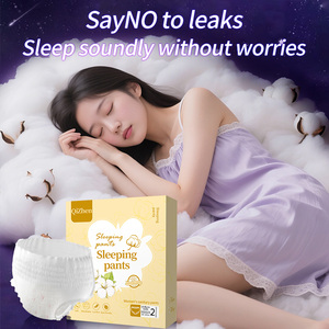 Qizhen mẫu miễn phí tùy biến qua đêm thoải mái của phụ nữ dành cho người lớn tã & kinh nguyệt quần cotton wingless dùng một lần - Product Image 2