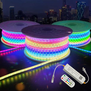 24V WS2811 striscia <span class=keywords><strong>LED</strong></span> esterna impermeabile RGB IC colorata striscia luminosa programmabile acqua corrente a caccia di luce flessibile striscia <span class=keywords><strong>LED</strong></span> - Product Image 1