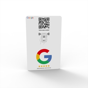 Customized QR <strong>Code</strong> Printing 13.56Mhz PVC Smart Cards NTAG 213 NFC Google Review Card