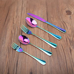 Low MOQ 20 Piece Stainless Steel Multicolor Titanium Colorful Plated <strong>Flatware</strong> Set with Colorful Cutlery Set Service for 4 - Product Image 3