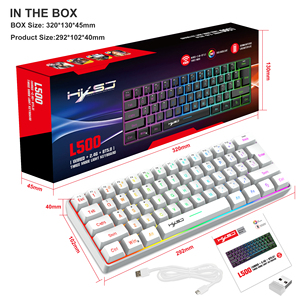 HXSJ L500 Compact 60% RGB Membran tastatur mit Hintergrund beleuchtung Neues Design 3-Modus-ABS Wiederauf ladbar 2000mAh Typ C für den Einsatz im Gaming-Büro