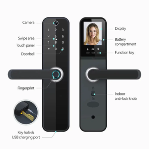 Tuya Smart Digital Lock della porta con Password per impronte digitali per blocco Wireless App Nfc per interfono Video per sblocco remoto Multi-lingue - Product Image 3