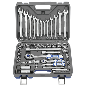 61 Pcs 1/2 3/8 1/4 72T <strong>Tool</strong> <strong>Kit</strong> with Socket Wrench <strong>Tool</strong> Set in Iron Metal Box for Car Repairing Mechanical Hand <strong>Tool</strong> Set - Product Image 4
