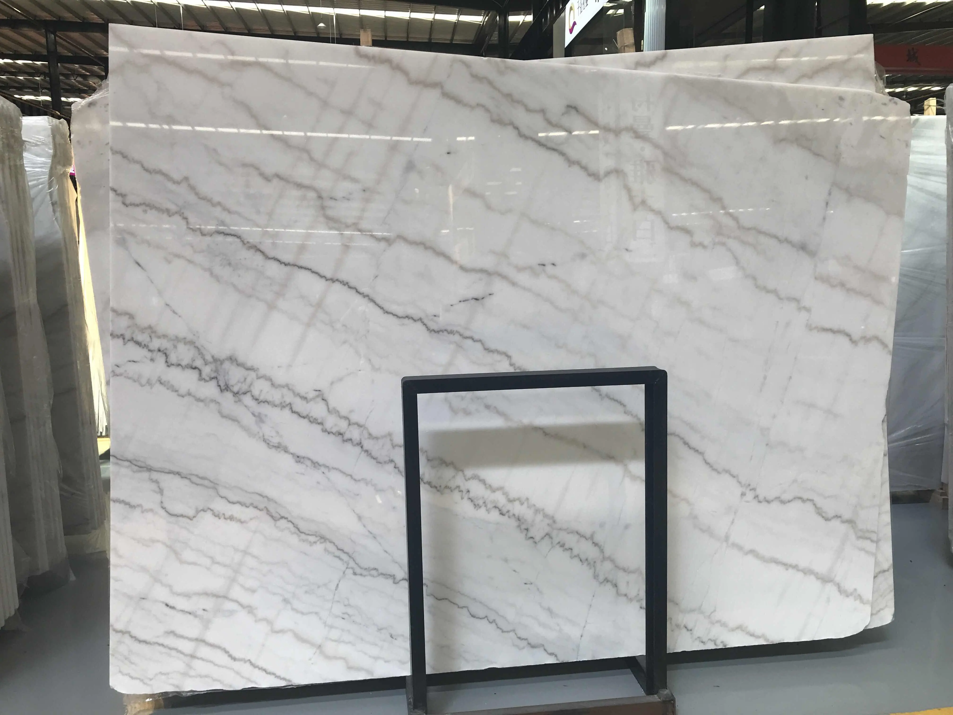 SHIHUI Factory Price Natural White Marble Cheap Popular Polished Guangxi White Marble Floor Tiles With Grey Veins