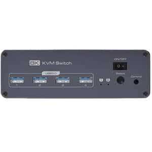 <strong>KVM</strong> <strong>Switch</strong> Supports Triple Monitors at 8K 60Hz Enabling Two Computers Along with up to USB Devices in an Extended Desktop - Product Image 2