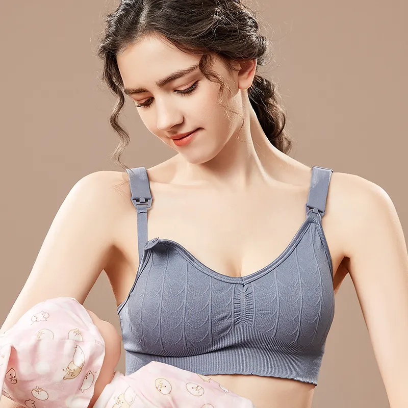 Wholesale Maternity Vest Design Front-open Buckle Breastfeeding Nursing Bra for Pregnant Woman