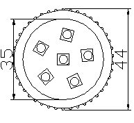 Hochwertiges 35-mm-RGB-Pixel-LED-Modul mit 6 LEDs IP68 zum Bauen von dekorativen Lichtern und Emitts Rot Weiß Grün Weiß - Product Image 6