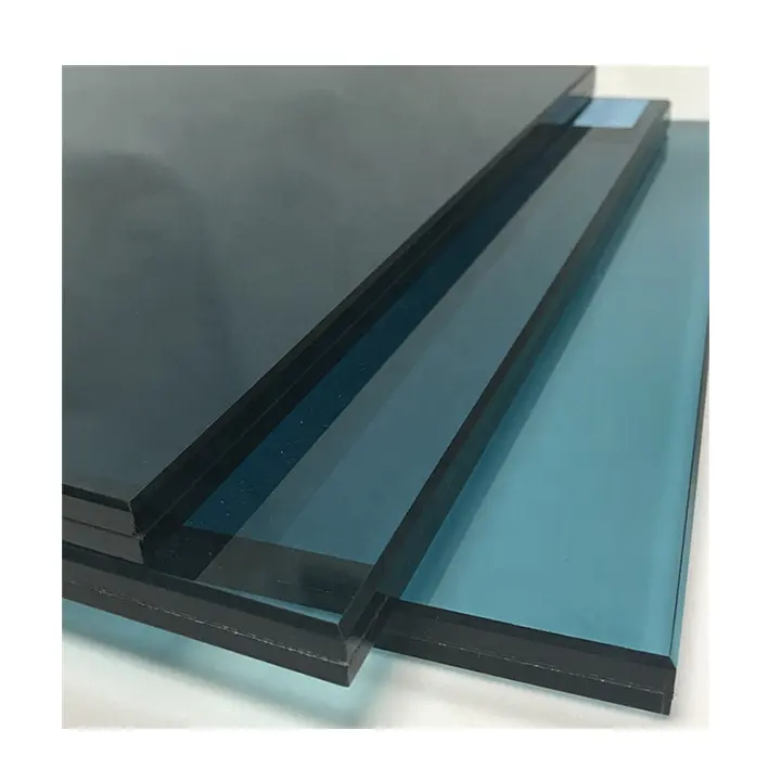 Ronze-vidrio templado de seguridad tintado azul, verde y gris, vidrio templado personalizado de 4mm 5mm 6mm 8mm 10mm, precio de fábrica por m2